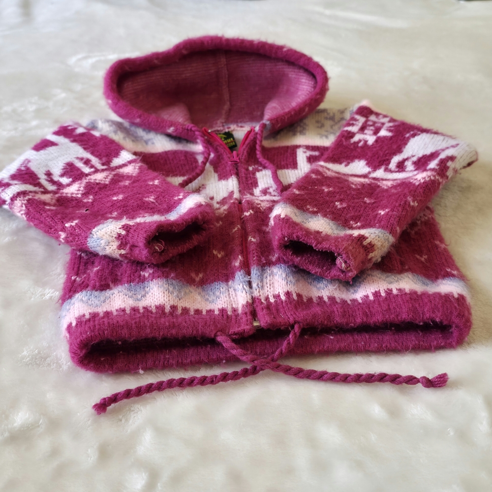 Charming Pink Patterned Kids Hoodie